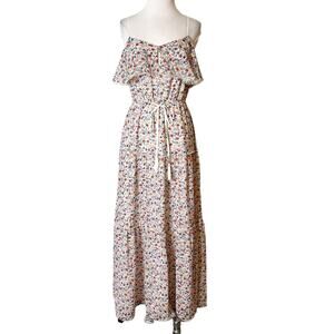 Likely tiered floral maxi dress ruffle neck